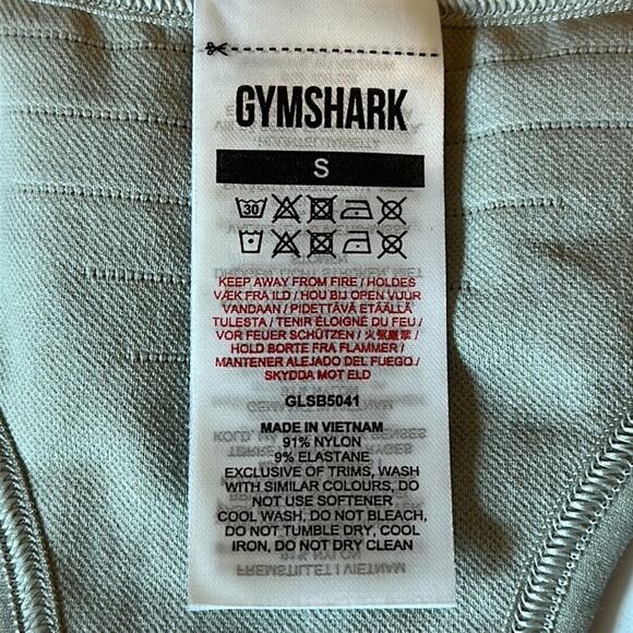Gymshark Lot of 2 Energy Seamless Sports Bra and Crop Tank Top Gray Green Size S - Picture 3 of 12
